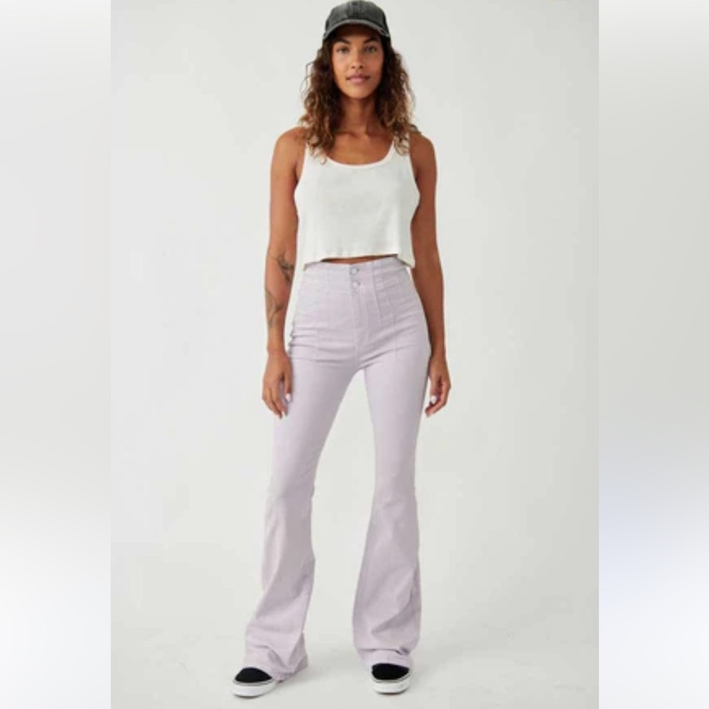 Free People Jayde Flare Jeans, lavender, size 26